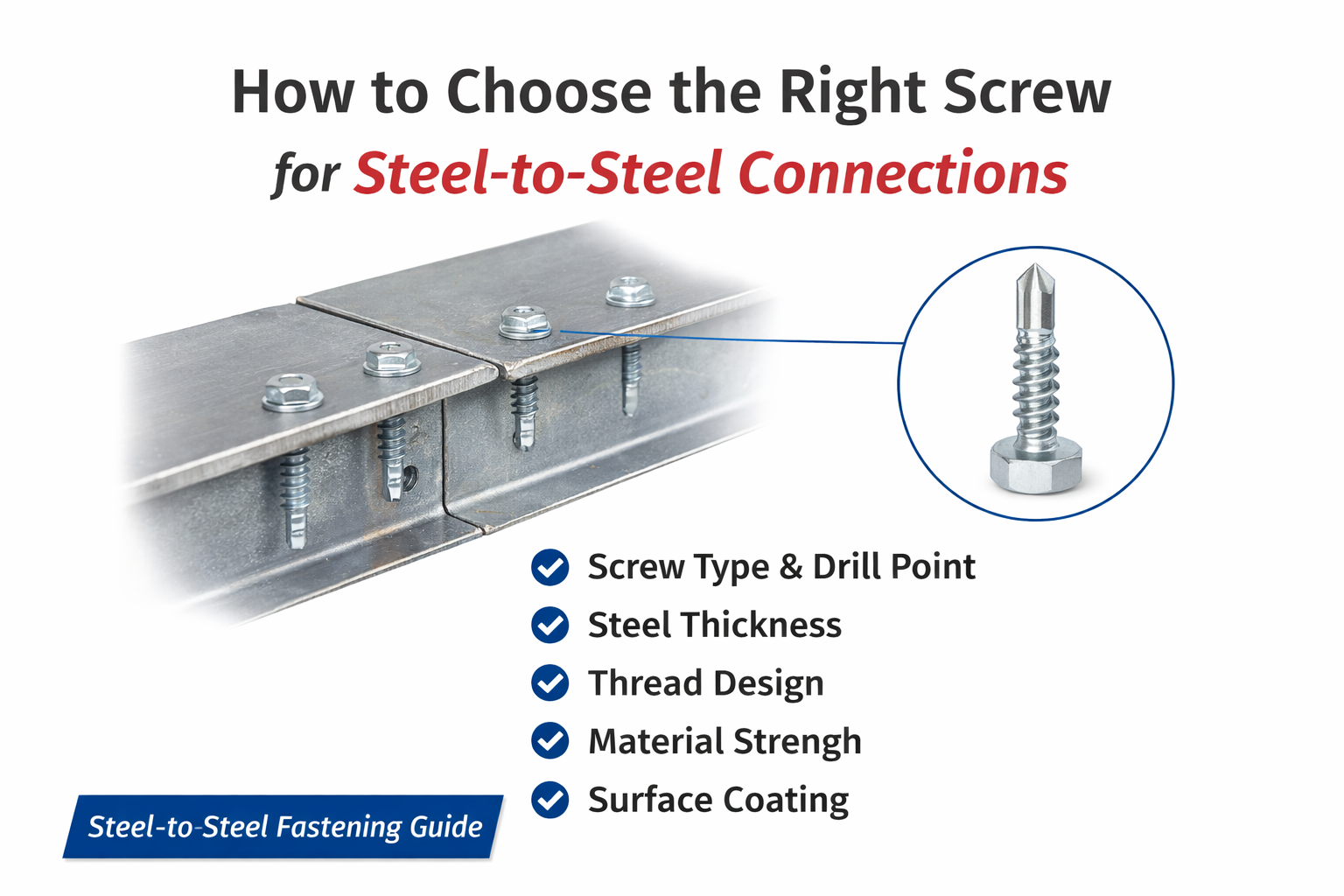 How to Choose the Right Screw for Steel-to-Steel Connections