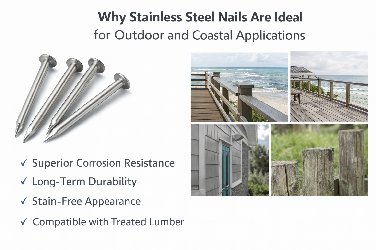 Why Stainless Steel Nails Are Ideal for Outdoor and Coastal Applications