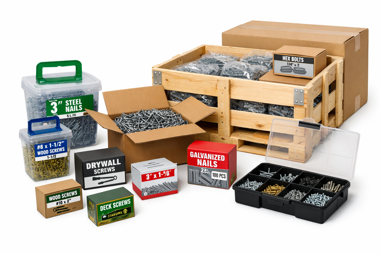 Custom Packaging Services for Fasteners, Nails & Screw